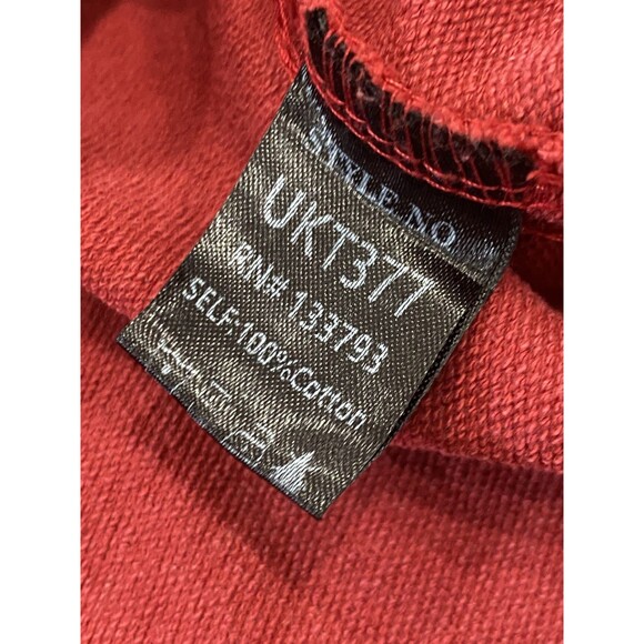 POL Hoodie Size M - Red Blue Hippie Peace Patchwork Distressed Fall Earthy Tones - Picture 5 of 6